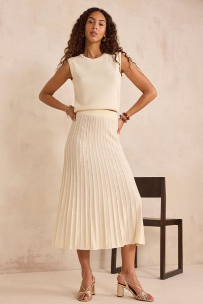 Picture of PLEATED COTTON BLEND SKIRT ONDINE